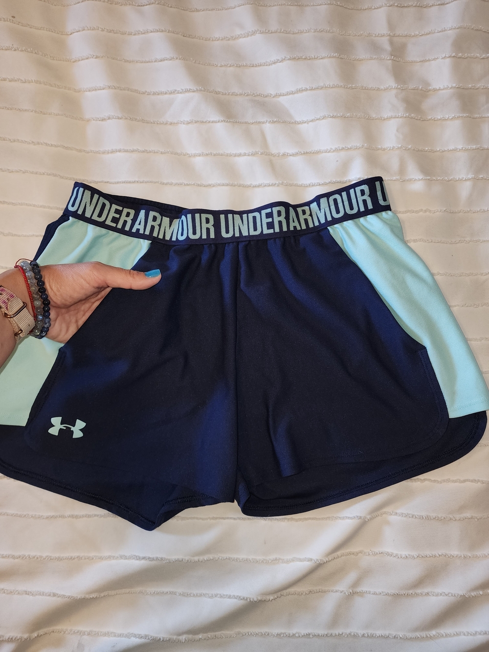 Under Armour Women's Navy & Light Blue Performance Shorts